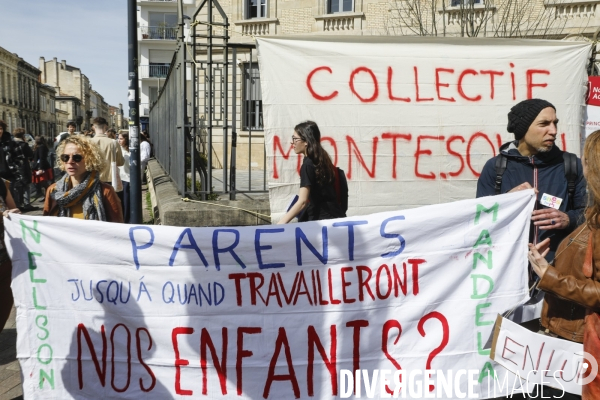Manifestation intersyndicale contre la réforme des retraites devant la préfecture de la Gironde