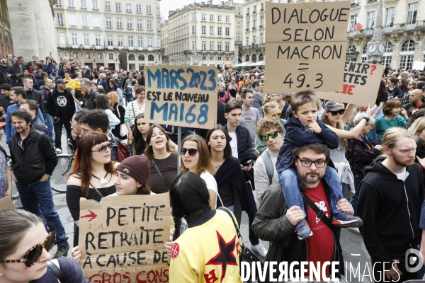 Bordeaux, 9 ème manifestation contre la réforme des retraites.