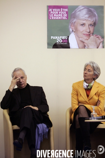 Réunion publique de Françoise de Panafieu, candidate UMP à la mairie de Paris, en présence de Jean-Marie Cavada et Christine Lagarde