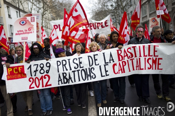 Paris : Manifestation du Front de Gauche.