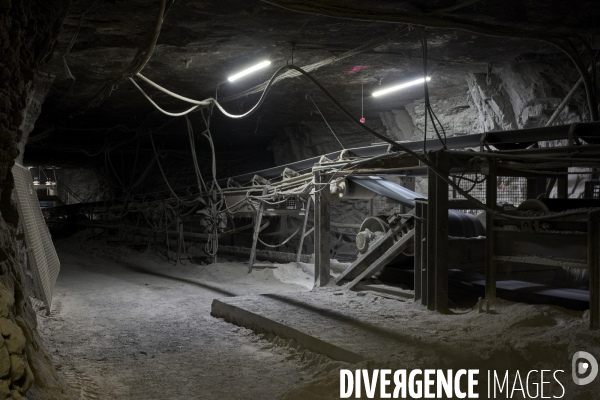 Exploitation souterraine d’anhydrite chez Anhydrite de Lorraine, à Koenigsmacker, Moselle, 24 mai 2023.