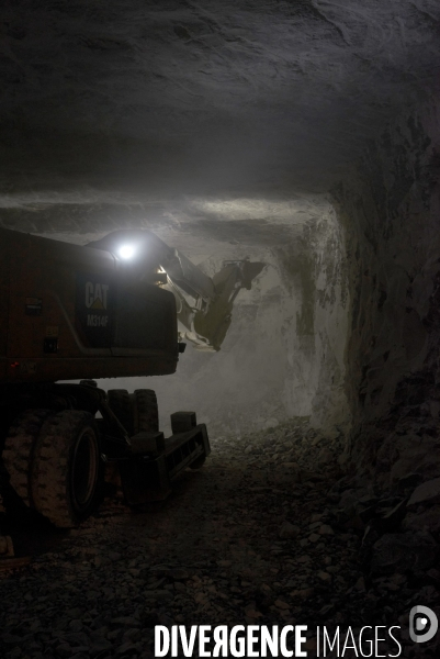 Exploitation souterraine d’anhydrite chez Anhydrite de Lorraine, à Koenigsmacker, Moselle, 24 mai 2023.