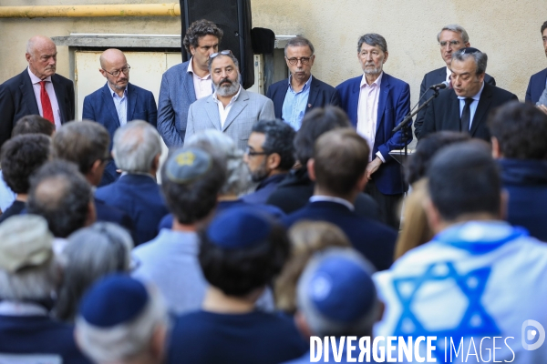 Rassemblement devant la grande Synagogue de Bordeaux après les attaques du Hamas en Israël.
