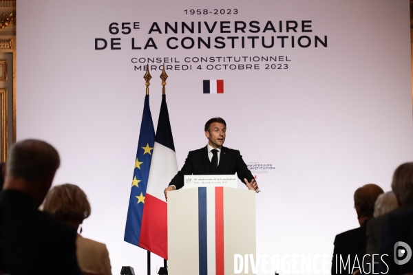 Emmanuel macron - les 65 ans de la constitution