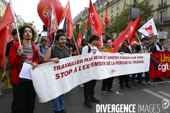 Manifestation interprofessionnelle pour la hausse des salaires et contre l austérité. Paris