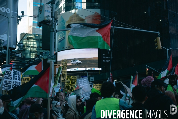 Manifestation à New York en soutien des Palestiniens et de Gaza