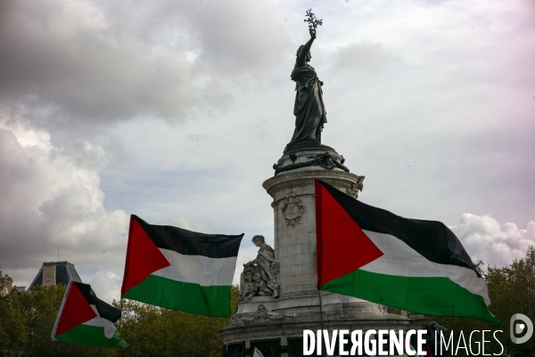 Rassemblement Place de la Republique pour la Palestine