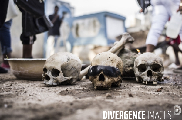 Fete des guedes (morts) au cimetiere de port-au-prince, haiti 2023.