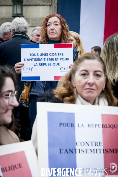 Montpellier - Rassemblement contre l antisemitisme 