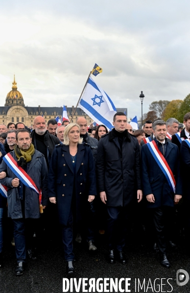 Marine Le Pen à la marche contre l’antisémitisme