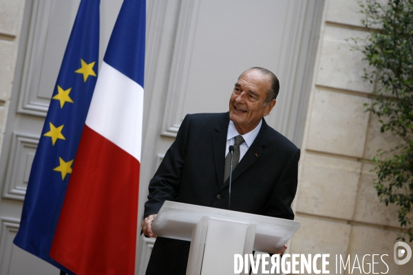 Jacques chirac: ceremonie du muguet du 1er mai  a l elysee