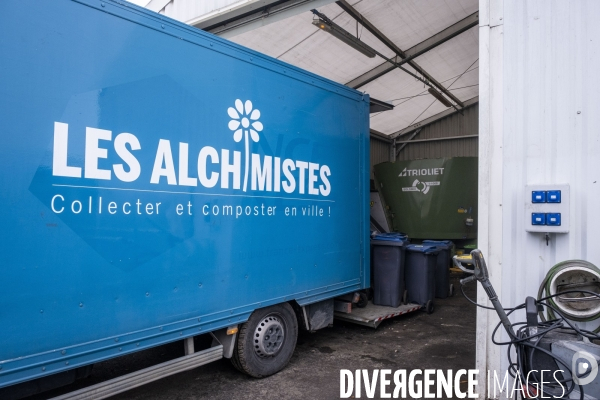 Les Alchimistes, site de production de compostage de dechets alimentaires.