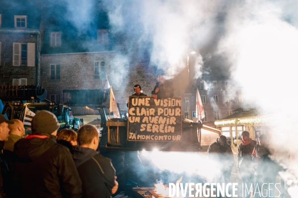 Manifestation d agriculteurs à Saint-Brieuc le 7 décembre 2023