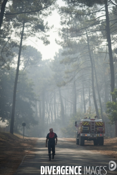Incendies Gironde 2022 - Pompiers en action - verticale