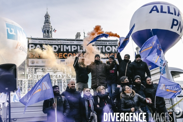 Paris 2024 : Manifestation de policiers