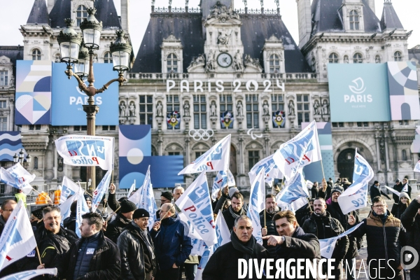 Paris 2024 : Manifestation de policiers