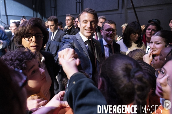 Emmanuel Macron et Rachida Dati aux Ateliers Médicis