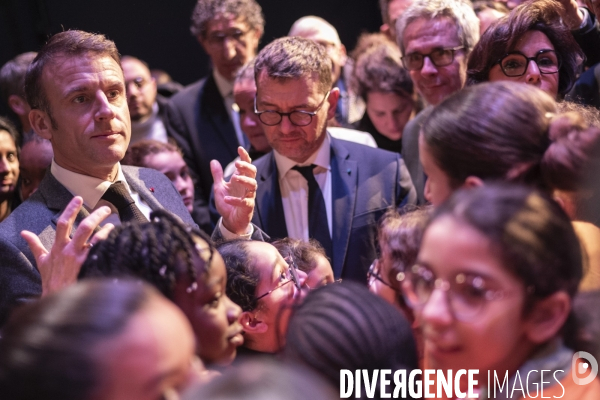 Emmanuel Macron et Rachida Dati aux Ateliers Médicis