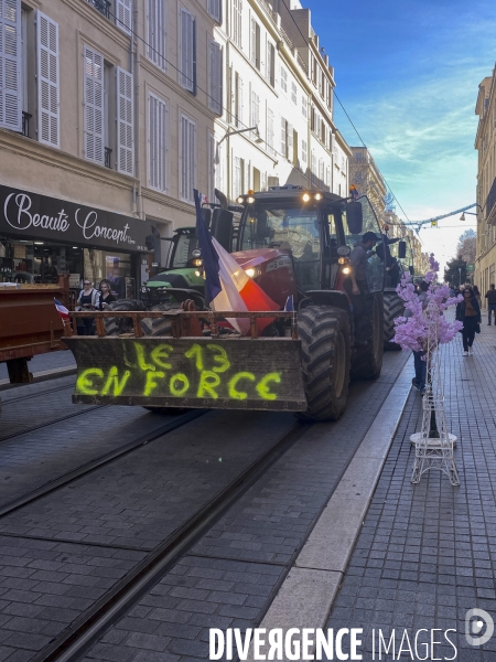 Manifestation d agriculteurs dans le centre -ville de Marseille