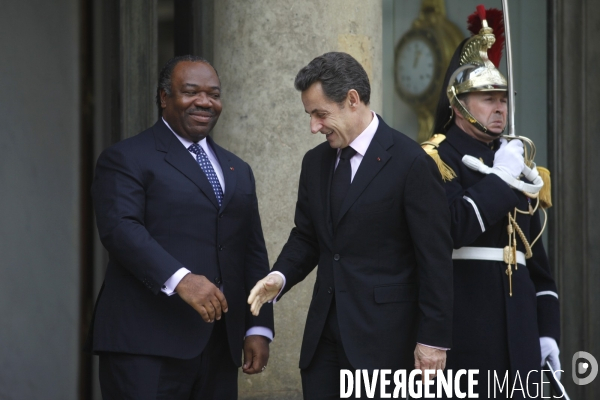 Ali BONGO president du Gabon reçu au palais de l Elysee par Nicolas SARKOZY