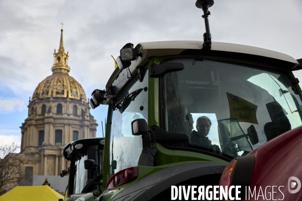 Manifestation Tracteurs coordination rurale Paris