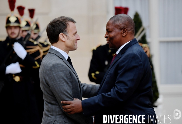 Emmanuel Macron reçoit le Président de la République centrafricaine Faustin Archange TOUADERA
