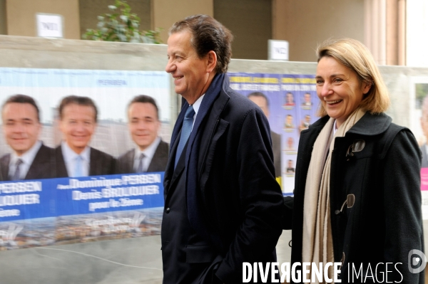 Premier tour des élections municipales et cantonales. Lyon.