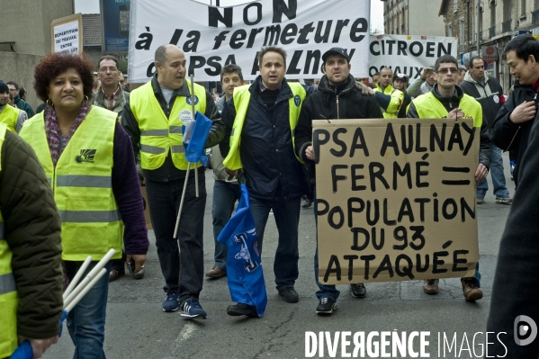 Manifestation des employés de PSA Aulnay