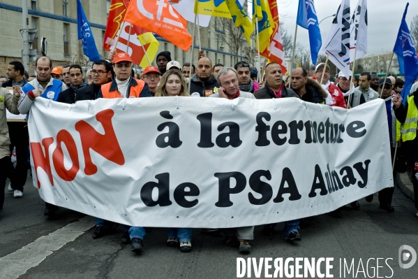 Manifestation des employés de PSA Aulnay