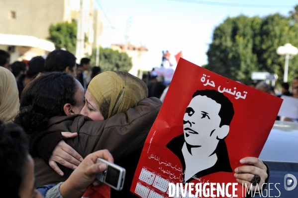 Premier anniversaire du declenchement de la revolution tunisienne.