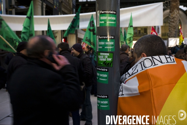 Paris : Manifestation contre la liberalisation du chemin de fer