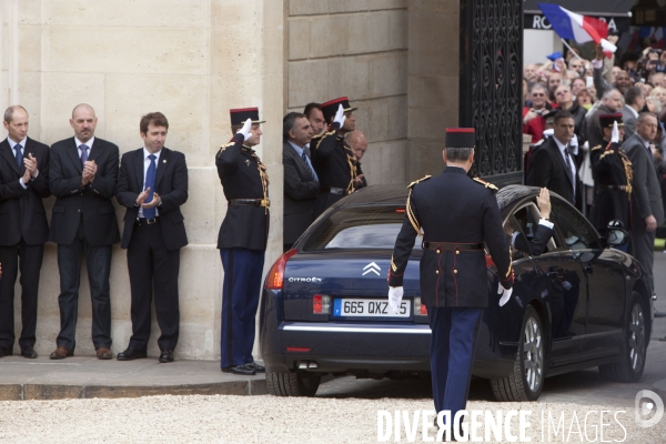 Cérémonie de passation de pouvoir entre Nicolas Sarkozy et François Hollande, le nouveau Président de la République, au Palais de l Elysée