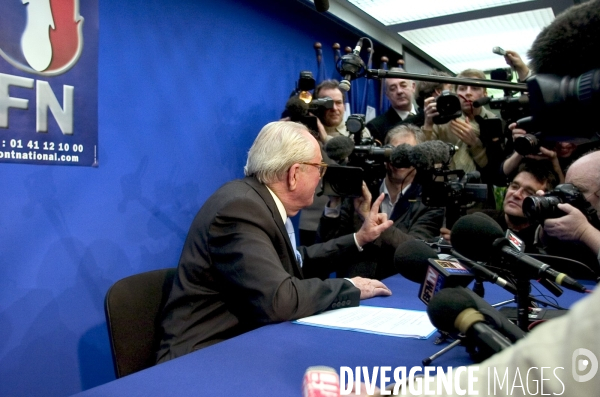 Jean-Marie Le Pen présente ses voeux à la presse.