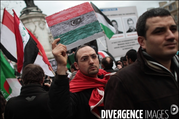 Manifestation Pour la Libye, l Algerie, la Palestine, le boycott d Israel, lesTamouls, et contre le colonialisme.