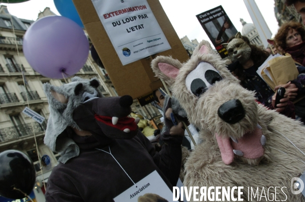 Manifestation pour la defense des loups et de l ours