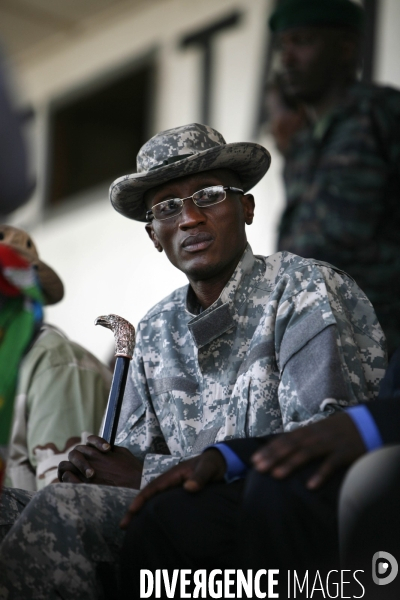 Meeting du chef des rebelles, le general laurent nkunda, dans le stade de rushuru, region du nord-kivu.