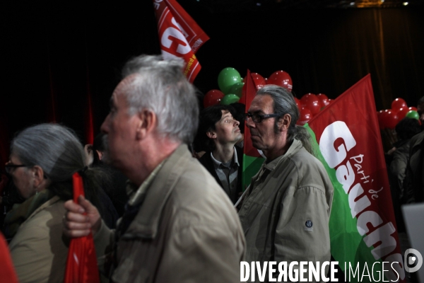 Dernier meeting de campagne du front de gauche, a paris.