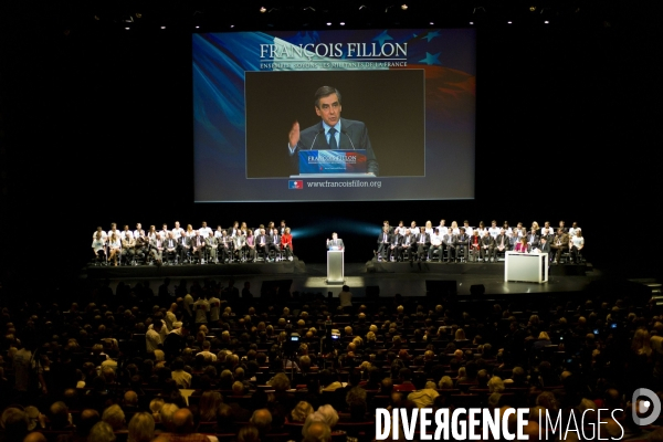 Meeting de Francois Fillon, au Palais des Congres.