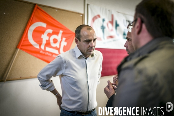 Laurent Berger, secrétaire général du syndicat CFDT en visite à Lille