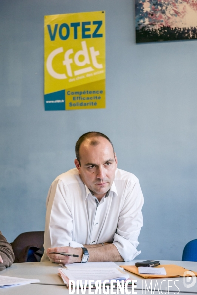 Laurent Berger, secrétaire général du syndicat CFDT en visite à Lille