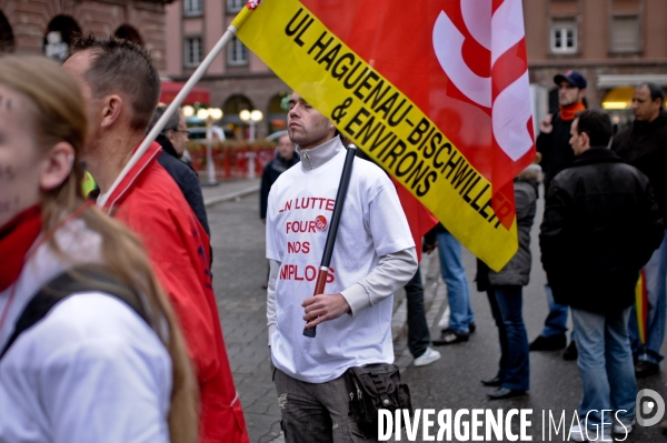 Manifestation de salariés de l automobile à Strasbourg