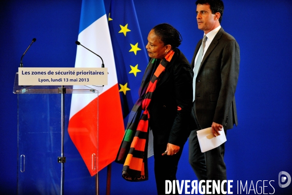 Manuel VALLS et Christiane TAUBIRA à Lyon le 13 mai 2013