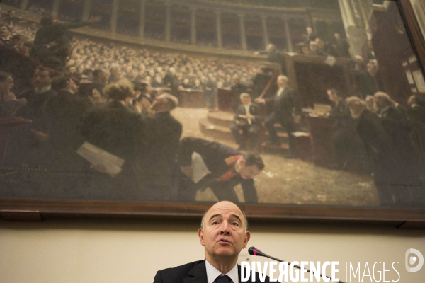 Pierre Moscovici, colloque a l assemblee nationale.