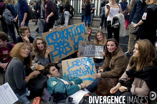 Manifestation lycéenne du 17 octobre 2013 contre expulsion de Léonarda et Khatchik