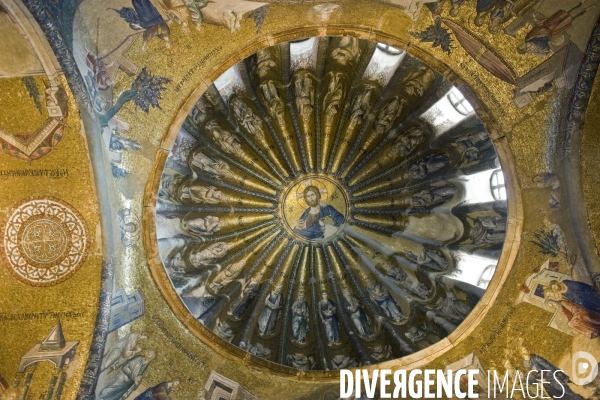 Istanbul illustration.L eglise byzantine Sainte Sauveur in Chora transformee en mosquee, puis en musee