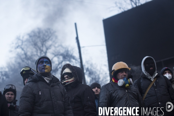 Mouvement de contestation pro-europeen en ukraine: occupation de la place de l independance a kiev par les opposants au president ianoukovitch.