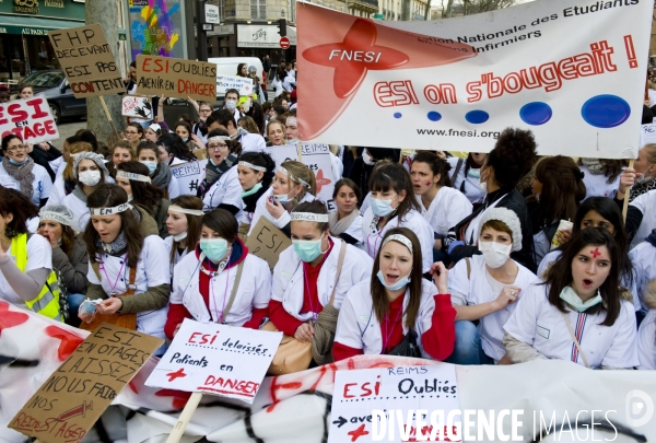 Manifestation des étudiants en soins infirmiers