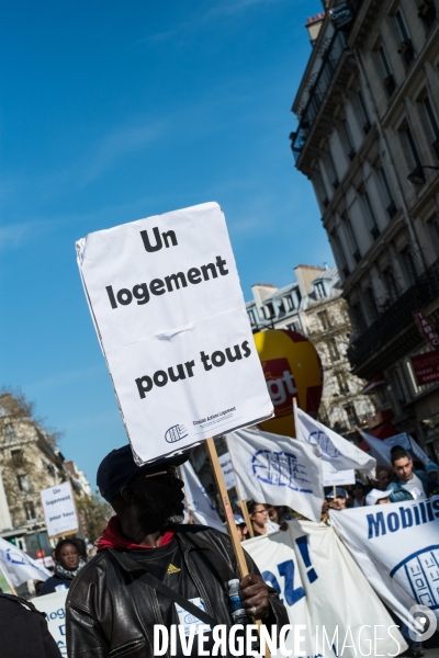 Manifestation fin de trêve hivernale, Paris