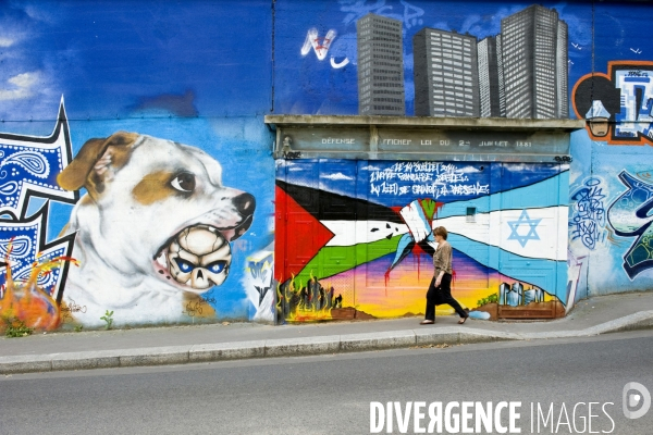 Le conflit israélo-palestinien sur un mûr peint à Paris