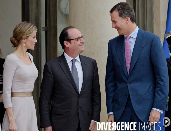 François Hollande reçoit le nouveau roi d Espagne Felipe VI et la reine Letizia